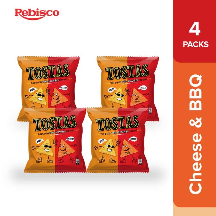 Tostas Corn Chips Cheese And Bbq 48g X 4pcs Lazada Ph