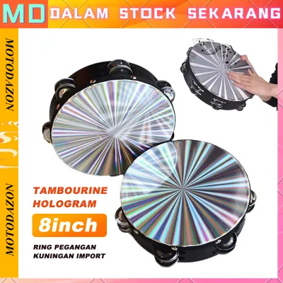 Tamborin Tambourin Kecrekan Berkualitas Tambourine Hologram 8 Inch Tamborin Hologram
