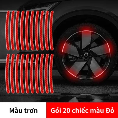AUTOFun 20 Miếng Dán Phản Quang Bánh Xe ô Tô Nhãn Báo Phản Quang Sticker Cho Xe Máy Xe Đạp Xe