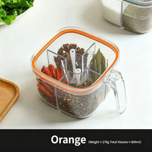 MLADEN Seasoning Box Household Kitchen Seasoning Can Combination Set Integrated Multi-grid Pepper Storage Seasoning Bottle