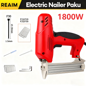 REAIM F30 Electric Nailer + 100 Paku - Pistol Stapler Gun Kuku Lurus untuk Tugas Berat