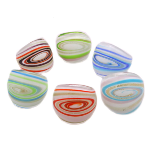 Stylish Ethnic Inspired Glass Rings Intricate Wirework Floral Detailing Portable Comfort Wear