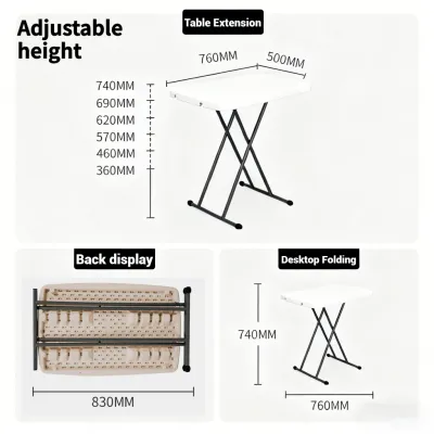 Folding Camping Table 6FT/4FT– Portable Table Heavy Duty Adjustable Height Picnic & Outdoor Party Table