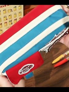 Túi Bút Vải Canvas Đa Ngăn 22x12x7cm Phối Màu Đỏ Vàng Xanh Lá Đựng Đồ Dùng Học Tập Sinh Viên Văn Phòng