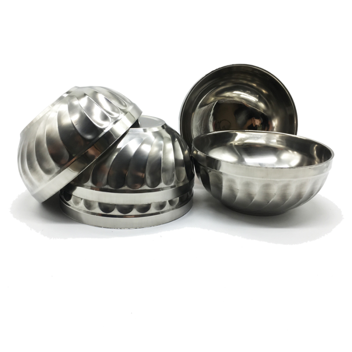 BỘ 10 Chén Inox Xoắn Bát Inox, Tô Inox Xoắn 2 Lớp Trơn Cách Nhiệt chất ...