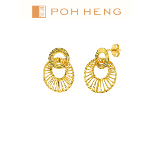 Poh Heng Jewellery 22K Loop Earrings in Yellow Gold[Price By Weight]