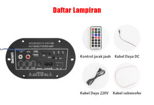 Amplifiers Untuk 8-12 Inci Speaker AC 220V 12V 24V Penguat Bluetooth Digital Penguat Suara Stereo Papan Subwoofer Dual Mendukung USB TF Remote Control HIFI Penguat Daya Amplifier
