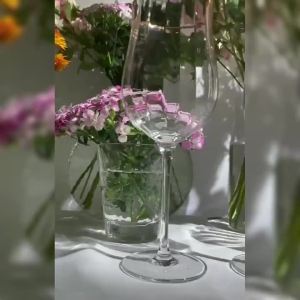 Golden Edge Ripple Lead-Free Crystal Glass Colorful Transparent Home Cocktail Whiskey Juice Drinking Cup