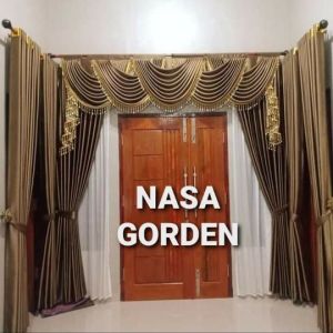 GORDEN 1.SET MODEL GELOMBANG/GORDEN MEWAH GORDEN MODEL GELOMBANG./GORDEN 1. SET PLUS PONI.BAHAN ORII