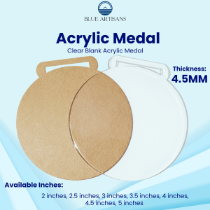 Acrylic Blank Medal Clear 1.5mm/2mm/3mm/4mm/4.5mm/5mm/6mm Thick