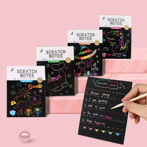 Set 4 Buku Mini Magic Scratch Note dengan Cover Berbeda dan 10 Lembar Kertas Scratch Note