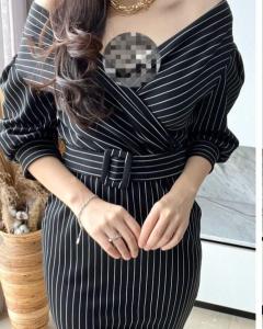 Bodycon Dress 7820-85 Scuba Import Premium Free Belt Nempel Realpic LD 88-100 PJ 102 CM