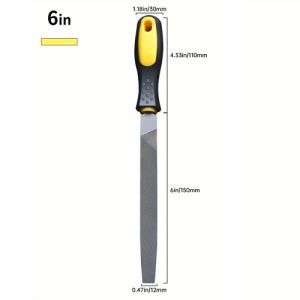 Dũa Tam Giác Dũa Dẹp Và Dũa Tròn Cán Nhựa Size 6 Inch Dài 26.5cm Dùng Cho Đồ Gỗ Kim Loại Gốm Mỹ Nghệ