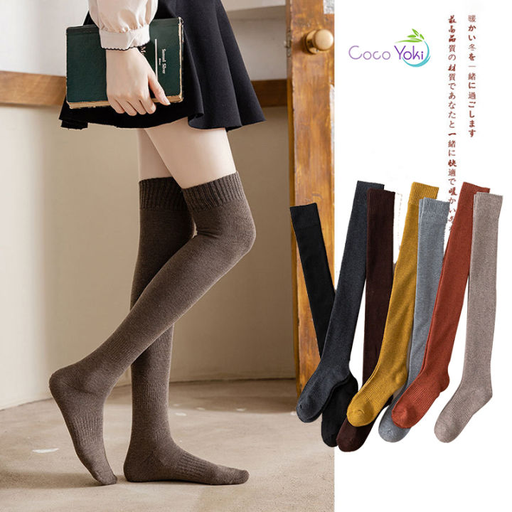 Winter Women Thigh High Long Socks Women Cotton Thigh High Non-slip  Silicone Long Socks - AliExpress