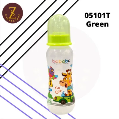 BABABA Botol Susu Besar Murah Standard Neck Feeding Bottle Baby Milk Bottle Cute Design BPA Free (250ml) SL05101