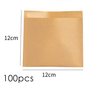 100Pcs Oil-Proof Paper Bag Kraft Paper Food Packing Baking Paper Pouch for Sandwich Donut Bread