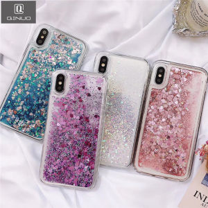 Love Heart Glitter Phone Case For iPhone 17Air 17 16 15 14 13 12 11 Pro Max XR 7 8 Plus Liquid Quicksand Bling Sequins Cover