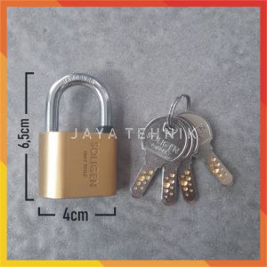 Gembok Soligen PER 40mm Anti Karat Bahan Kuningan Gembok Komputer Leher Pendek / Panjang Gembok Rumah Pagar