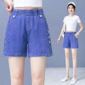 Quần short nữ jean bò giấy cạp cao 8 cúc trang trí quần shorts jeans kiểu dáng dễ thương [M21]