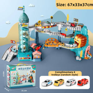 【Exquisite gift box packaging】3D dinosaur track car childrens educational breakthrough adventure toys