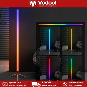 Smart RGB LED Corner Lamp with APP and Remote Smart Modern Floor Lamp USB Power Supply with Music Sync for Living Room Bedroom