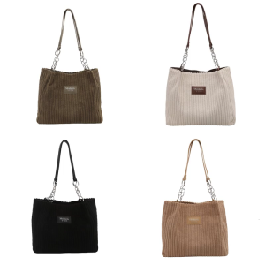 Vải nhung kẻ thời trang Shopper Túi Đeo Vai Túi Xách sức chứa lớn cho phụ nữ thích hợp cho công việc và giải trí mua sắm hàng ngày Túi