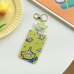 ZEEMIN Halloween Christmas Kawaii Disney Cartoon Toy Story Cute Alien Student ID Bus Meal Card Protector Keyring Backpack Hanging Pendant Gift for Boy Girl