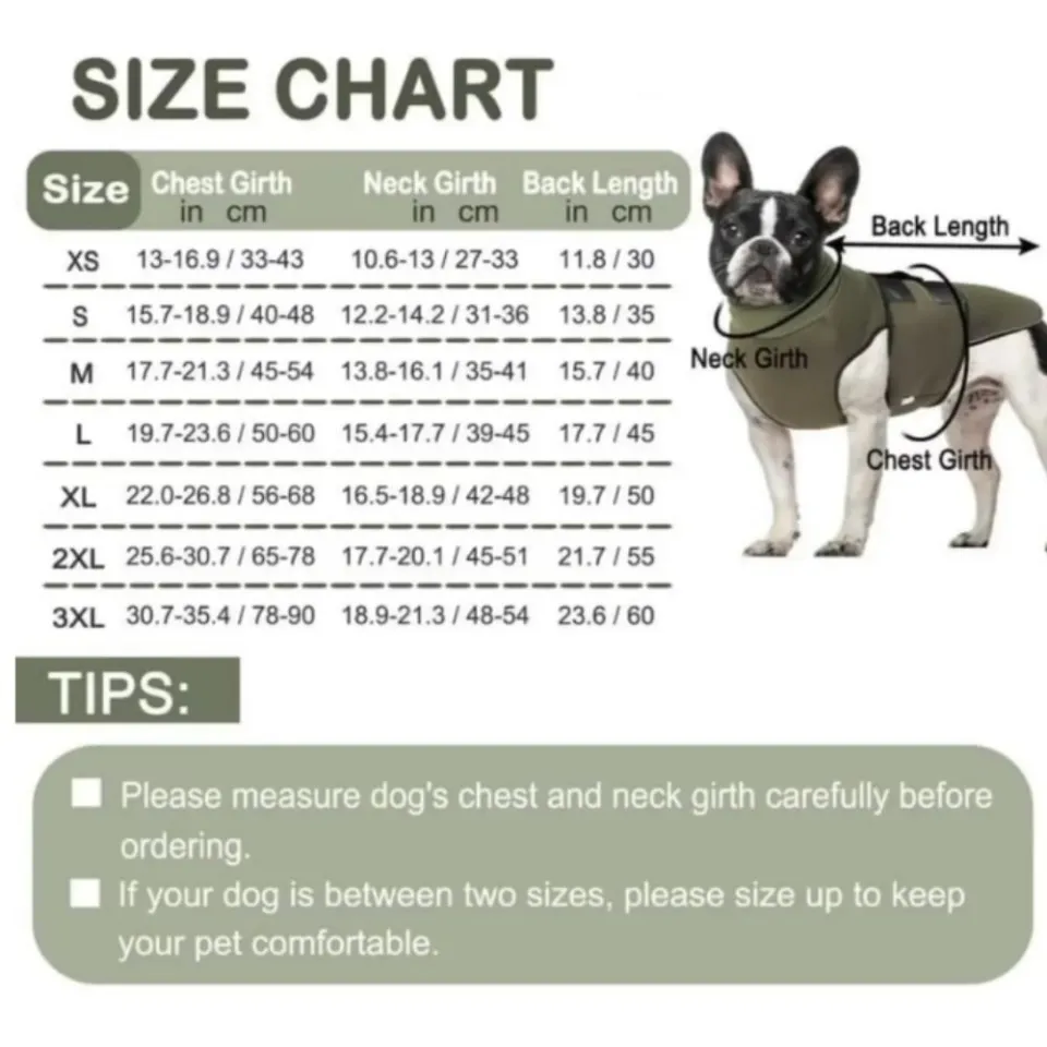 APPREE Elastic Dog Anxiety Vest Windproof Reflective Dog Thunder Vest Dog  Calming Wrap Warm Dog Soothing Clothes For Anxiety