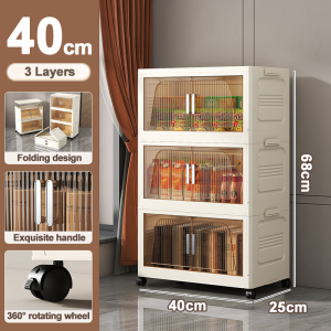 Storage Cabinet Foldable Cabinet Organizer For Clothes Multifunctional Storage Cabinet With Wheels Plastic Wardrobe With Cover Dustproof Kitchen Storage Cabinet Toy Storage Cabinet