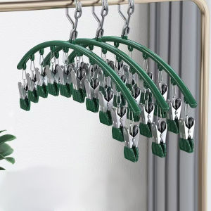 Stainless Steel Clothes Hanger Anti Wind Clothes Laundry Socks Drying Drip Hanger Penyidai Penyangkut Baju Sidai 晾衣架晒衣夹