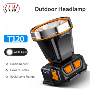 CCW T120 Headlamp Portable USB Rechargeable Headlight Torch Head Lamp Waterproof Light Flashlight LED Headlamp 500M Lighting