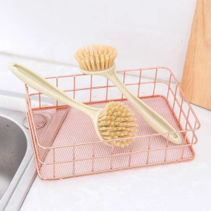 Cream- Sikat Pembersih Panci Wajan Gagang Panjang Bulat Sikat Kompor Wastafel Kuali Dapur Serbaguna Alat Pembersih Dapur / Sikat Cuci Piring/ Sikat Wastafel Cuci Piring