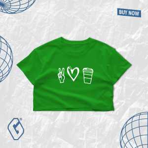 crop top oversize peace love / kaos peace love crop top oversize wanita