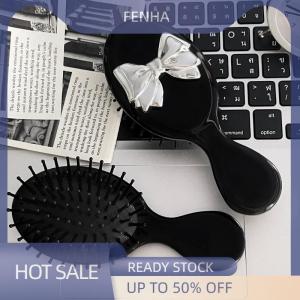 FENHA Mini Hair Comb With Mirror Foldable Comb Travel Portable Massage Women Girl Hair Brush Black Boeknot Comb Styling Tools Gift