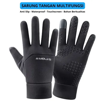 Sarung Tangan Sepeda Motor Touring Anti Slip Touch Screen HP Windproof Tahan Anti Air Pria Wanita XL