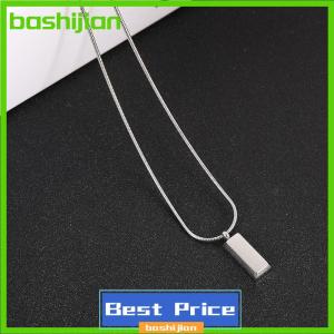 bashijian Creative Men Necklace Cool Geometric Necklace Titanium Clavicle Chain Boyfriend Gift Color Bricks Punk Couple Necklace