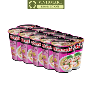 [SET 10 LY] - MASAN - Mì ly Omachi (KHÔNG THỊT) 3 hương vị: Xốt Bò Hầm/ Sốt Bò Hầm Sườn Hầm Ngũ Quả Tôm Chua Cay - (66-72g/ly) - Mì ly ăn liền không thịt Omachi Mì ly dinh dưỡng khoai tây Omachi Mì ly healthy không chiên Omachi