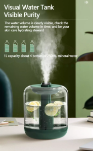 Humidifier USB Charging 1000ML Large Capacity Desktop Night Light Humidifiers Air Purifier Two Mode Adjusture Air Humidifier with LED Desk Table Lamp Water Tank For Office Home