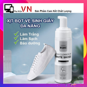 Chai xịt tạo bọt vệ sinh giày Snoker Kèm Chổi Vệ Sinh cao cấp - Bình Xịt Vệ Sinh Giày Bọt Tuyết Giặt Khô Giày Dung Dịch Vệ Sinh Giày Vệ Sinh Giày Dép Snoker Đa Năng - Chai Tẩy Trắng Giày
