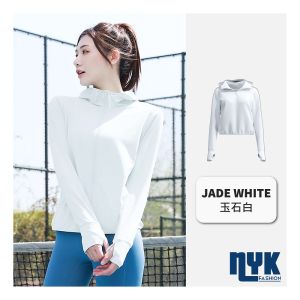 NYK Women UPF 50+ UV Protection Jackets Long Sleeve Zip Up Hoodie with Thumbholes Sportswear Comfortable Lightweight Thin Quick dry Lady Running Hiking Outdoor Sports Jackets