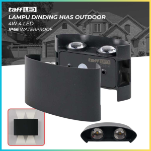 TERLARIS PENGIRIMAN CEPAT COD TaffLED Lampu Dinding Hias Outdoor Aluminium IP66 4W 4 LED Tri-Color/LAMPU dinding tempel tembok outdoor minimalis aestetik teras tenaga surya/lampu dinding kamar tidur tempel mewah/ lampu led dinding modern pager halaman