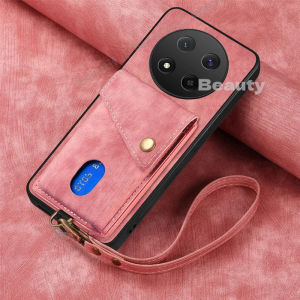 Honor X9C 5G Casing for Honor X9 C X 9C X9B X9A Honorx9b HonorX9C 5G Luxury Retro Leather Case Wrist Strap Wallet Insert Card Cases Camera Lens Protect Back Cover Honarx9c