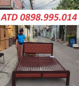 Giường sắt hộp cứng cáp simili sang trọng - giường sắt nhiều kích thước 1m 1m2 1m4 1m6 1m8 ShipNhanhHCM (Toàn Quốc)