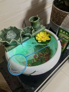 Waterfall Fountains Ceramic Fish Tank Aquarium Decoration Mini Building Block Pot Breeding Box Tangki Ikan Laga 鱼缸