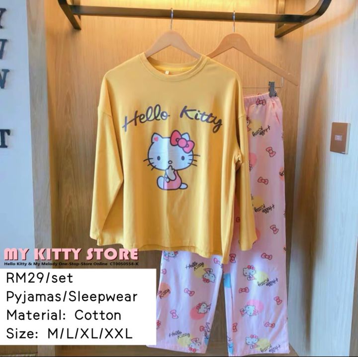 Hello Kitty Pyjamas Cotton Sleepwear Set Lazada