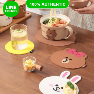 100% Authentic Line Friends Placemat Heat Resistant Anti-scalding Waterproof Oil-proof Silicone Tablecloth Childrens Anti-slip Mat LFB36