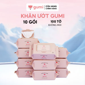 1 gói khăn ướt Gumi không cồn không parabens cao cấp dành cho em bé (100 tờ) Vuadienmay