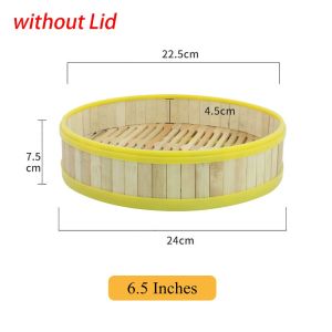 BETTERFORM 1Pcs Handmade Bamboo Steamer 3.5-8 inch With Lid Kitchen Cookware Durable Multi-function Dumpling Steamer Chinese Food Making
