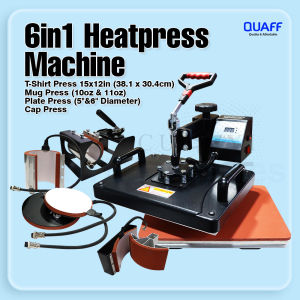 6in1 Combo QUAFF Heat Press Machine Flatbed Mug Plate Cap Press Multifunctional Machine