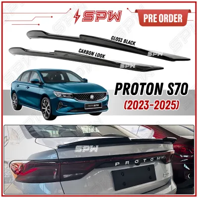Proton S70 S-70 (2023-2026) PSM Ducktail Spoiler Rear Spoiler ABS Material Wing Lip Top Spoiler Duck Tail Gloss Black CF Look Carbon Fiber Look Lips 2023 2024 2025 2026